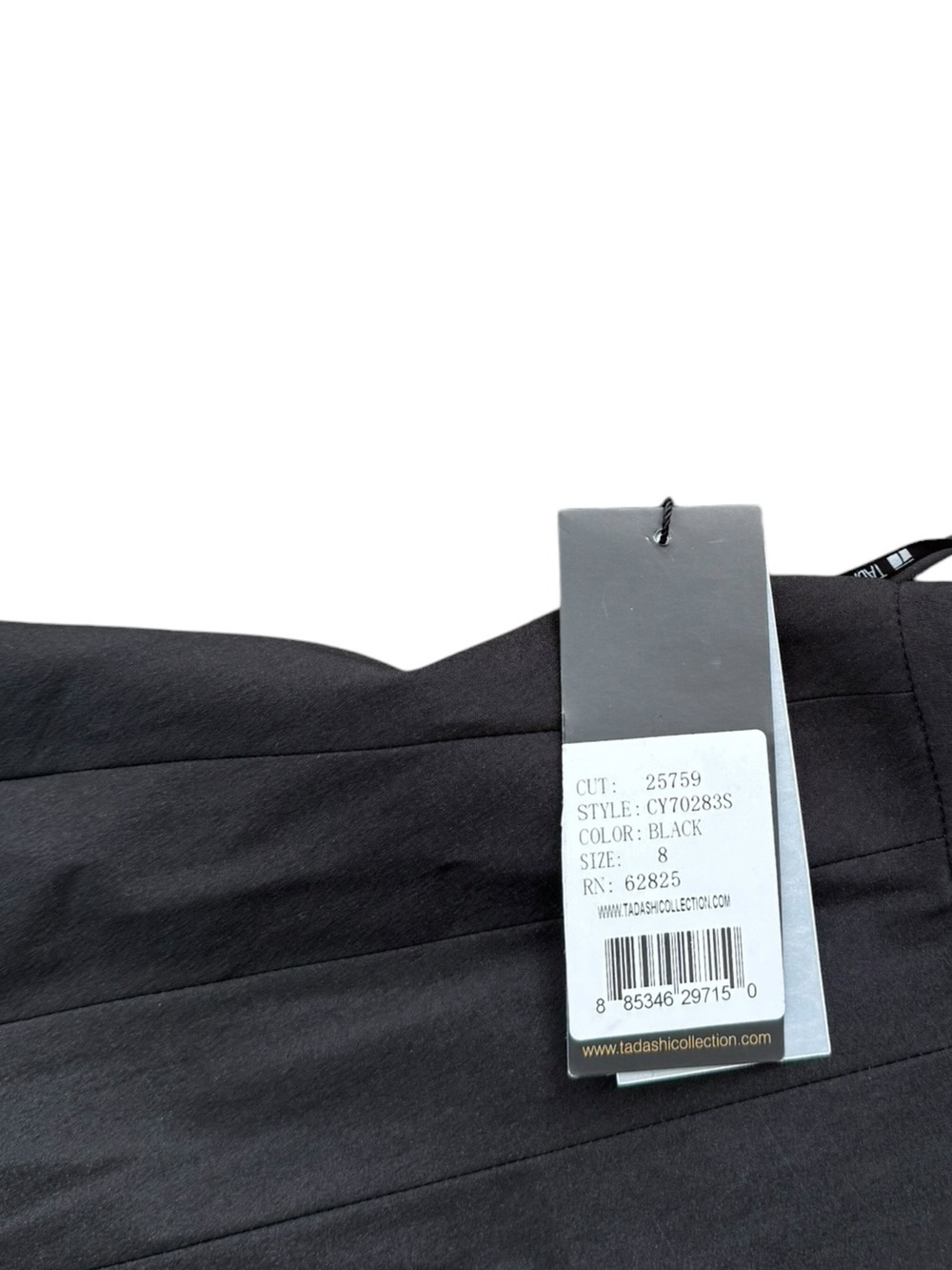 NWT Tadashi Shoji Black Pleated A-Line Stretchy Flair Skirt, Size 8 - Picture 8 of 11